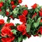 5 Pcs Flower Spring Garland Artificial Rose Floral Garland Flower Vine with Flowers Garlands Decorations Floral Decor (Red)